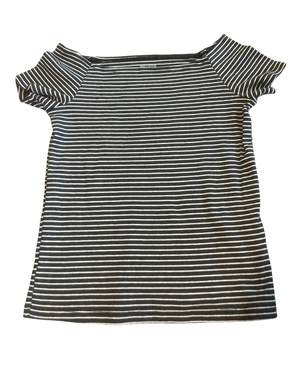 Hollister Striped Off-Shoulder Women's Top - Blue & White XS